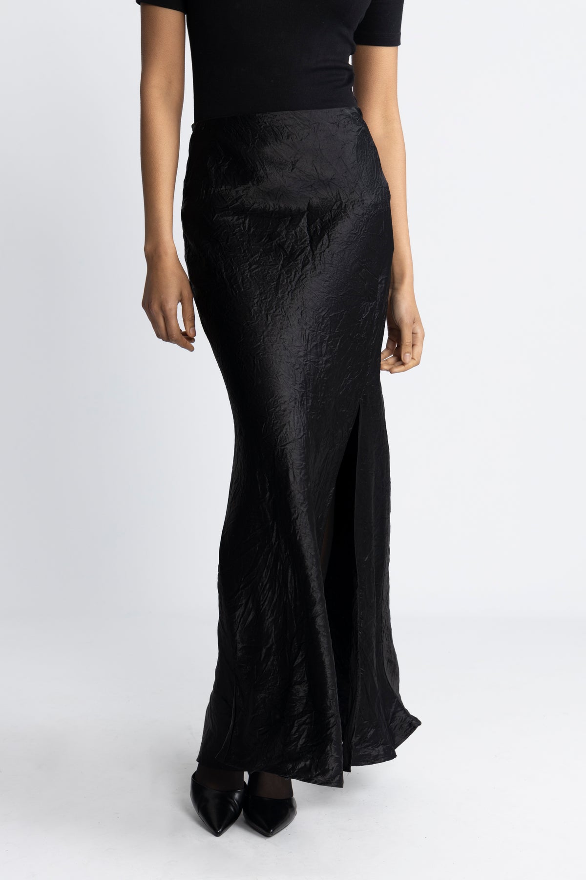 Elise HW Ankle Skirt - Svart