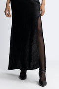Elise HW Ankle Skirt - Svart