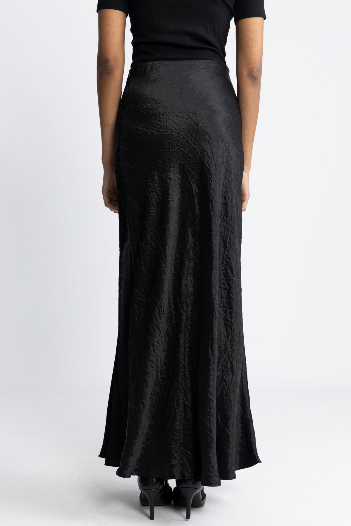Elise HW Ankle Skirt - Svart