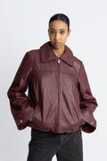 Bea Leather Jacket - Zinfandel