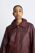 Bea Leather Jacket - Zinfandel