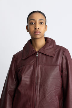 Bea Leather Jacket - Zinfandel