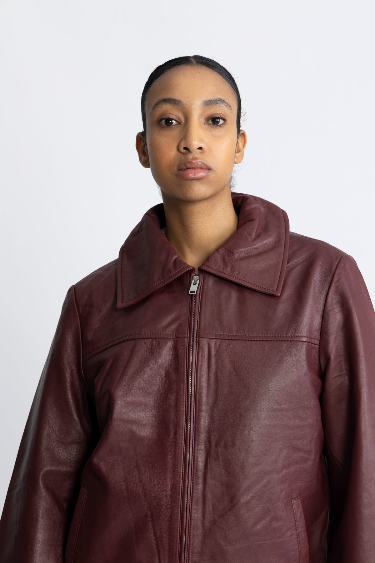 Bea Leather Jacket - Zinfandel