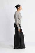 Filuca Ls Knit Cardigan - Steel Gray Lurex