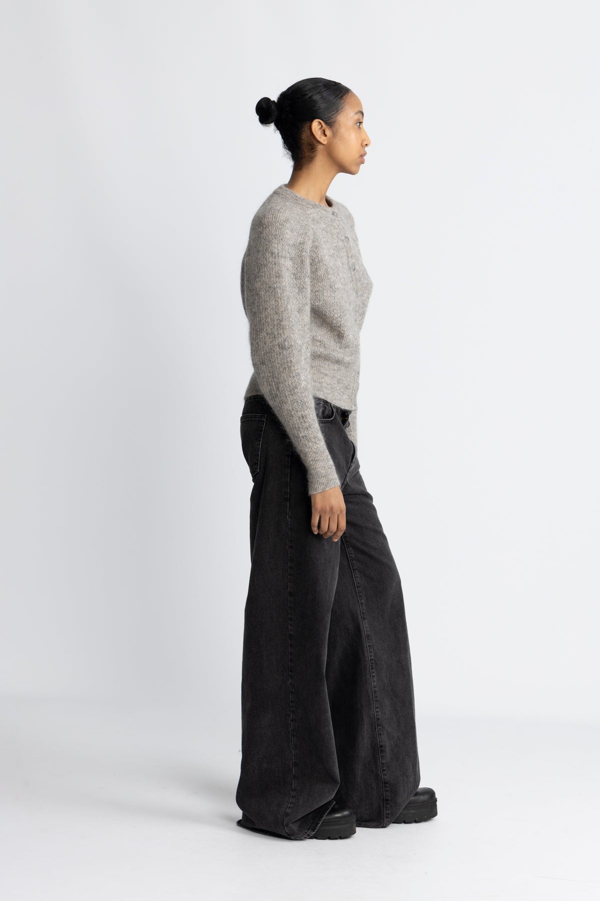 Filuca Ls Knit Cardigan - Steel Gray Lurex