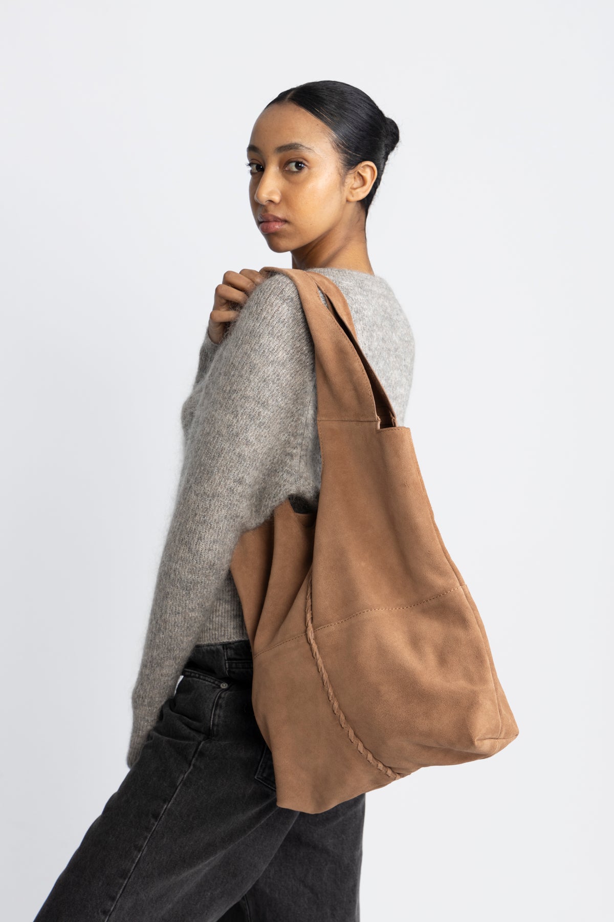 Suede Demi Bag - Brun