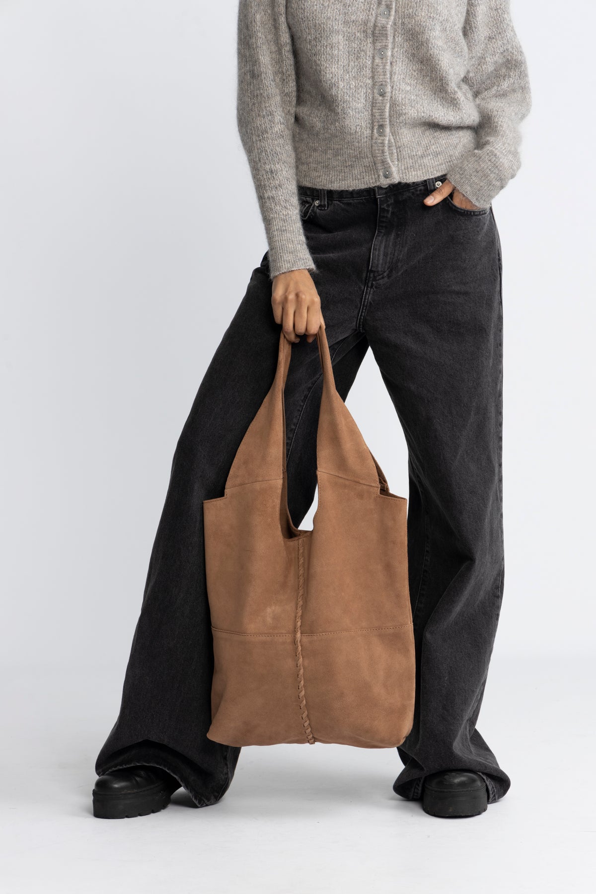 Suede Demi Bag - Brun