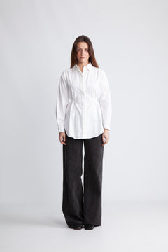 Kenna Ls Bold Sholder Shirt B - Bright White