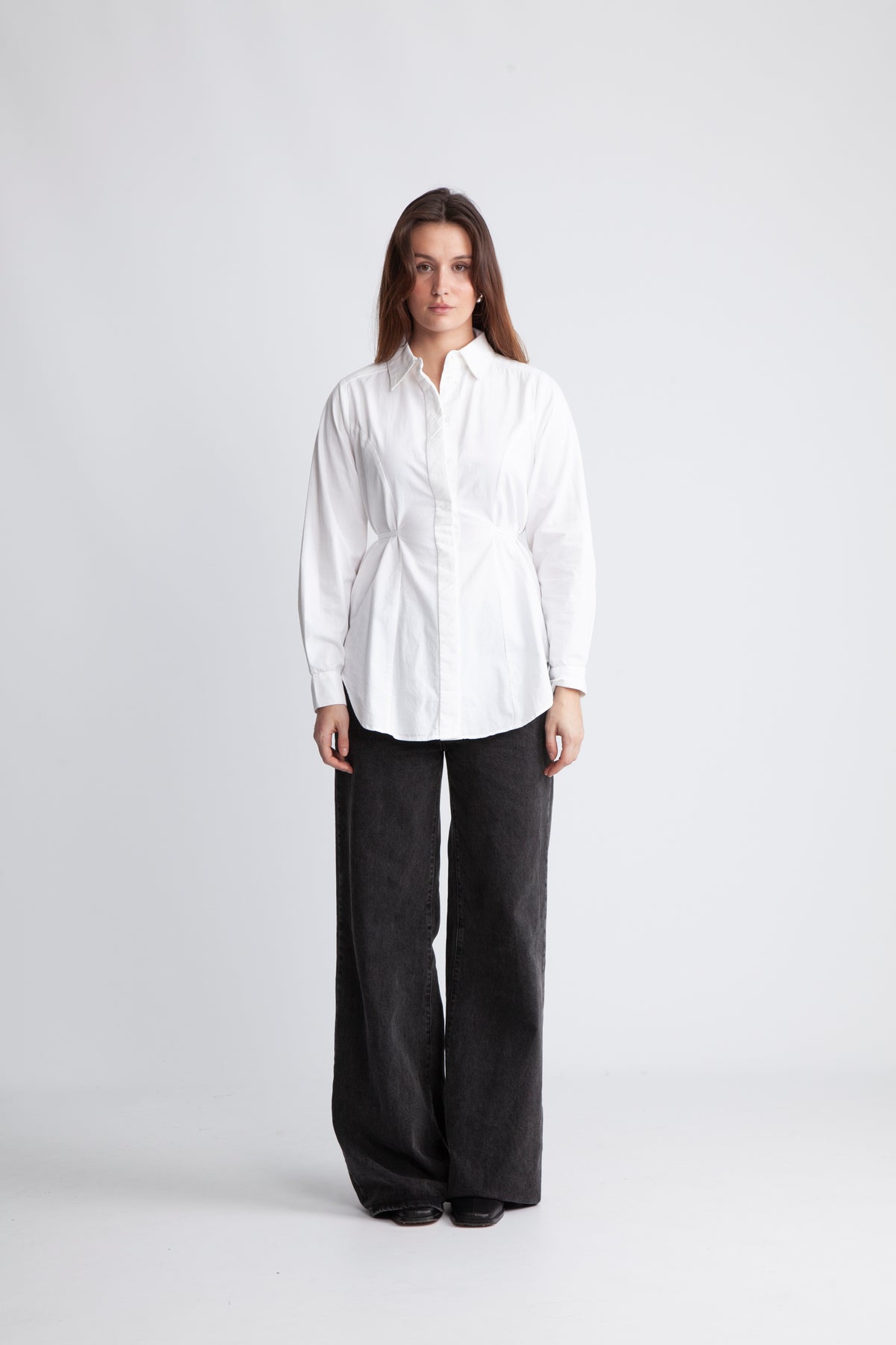 Kenna Ls Bold Sholder Shirt B - Bright White