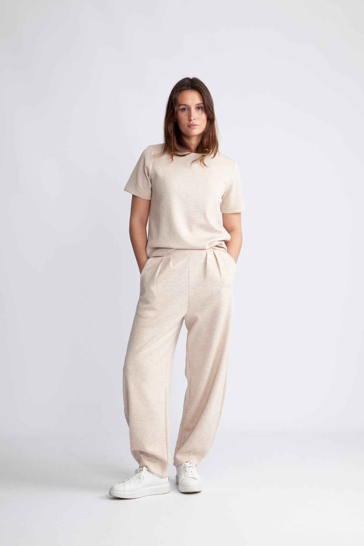 VincentIW Melange Karmen T-Shirt - Vanilla Melange