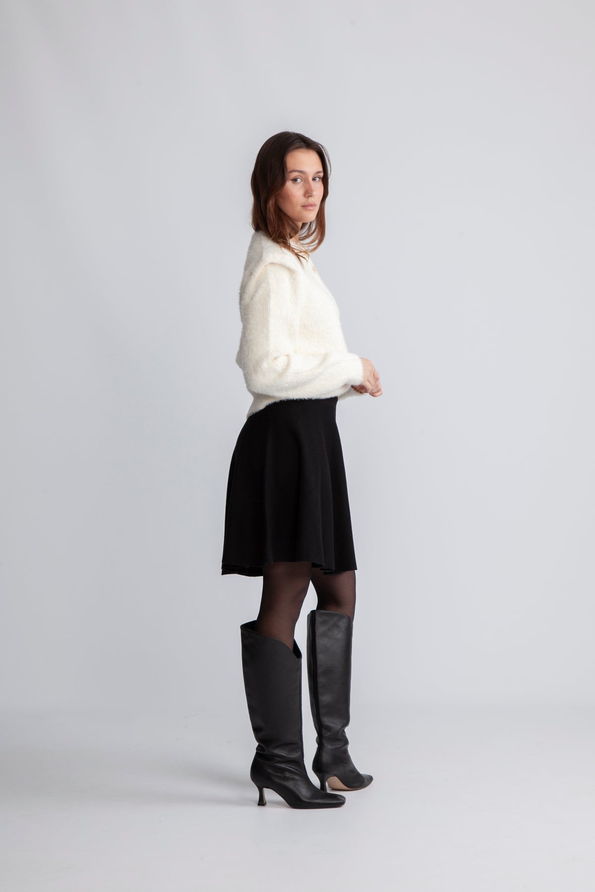 Yasmey Ls Knit Cardigan - Birch