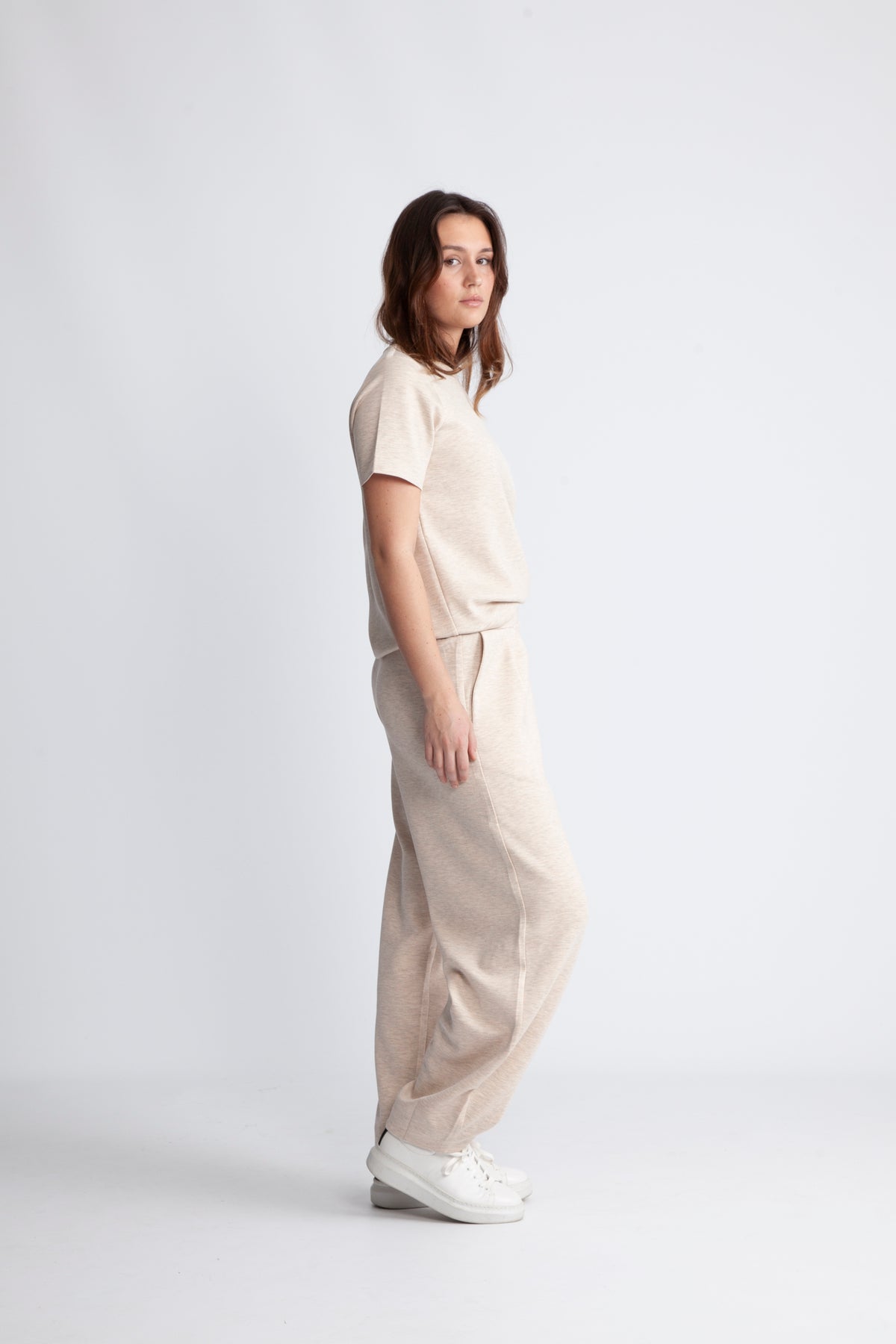 VincentIW Melange Karmen T-Shirt - Vanilla Melange