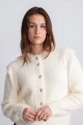 Yasmey Ls Knit Cardigan - Birch