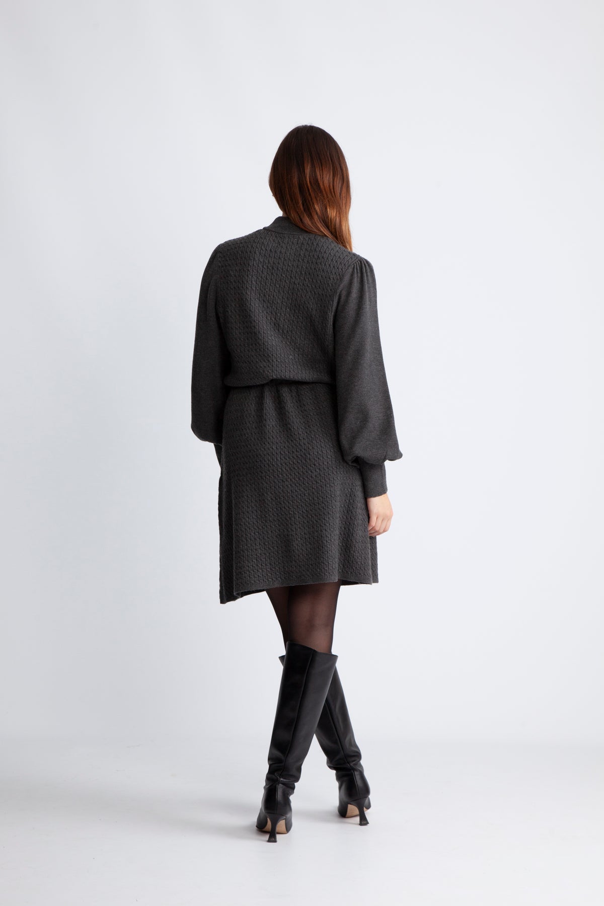 Amari Rachelle Dress - Dark Grey Melange