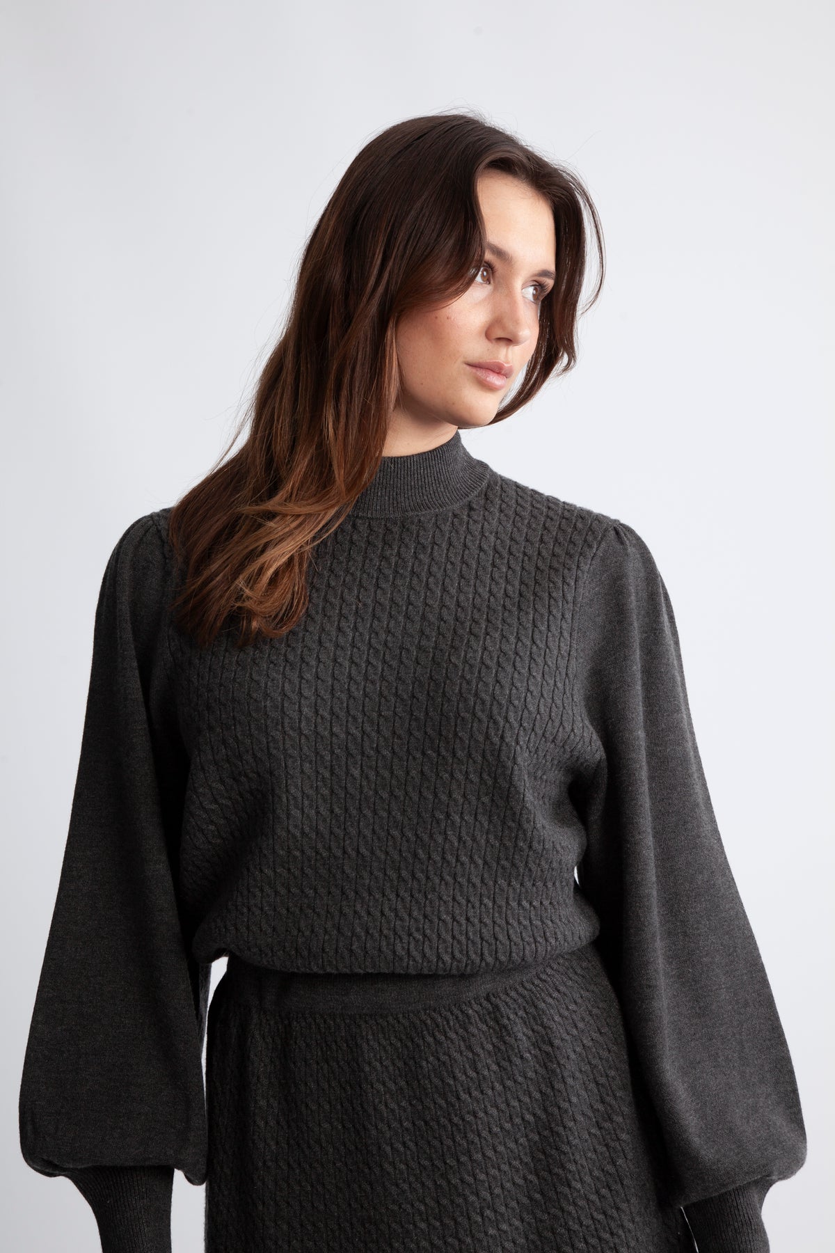Amari Rachelle Dress - Dark Grey Melange