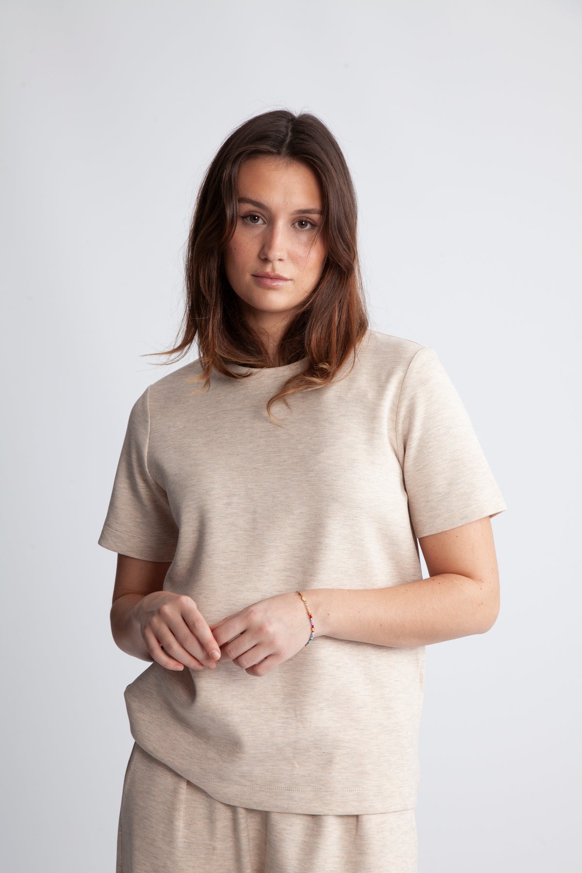 VincentIW Melange Karmen T-Shirt - Vanilla Melange