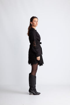 Yassemira Ls Shirt Dress S. - Black