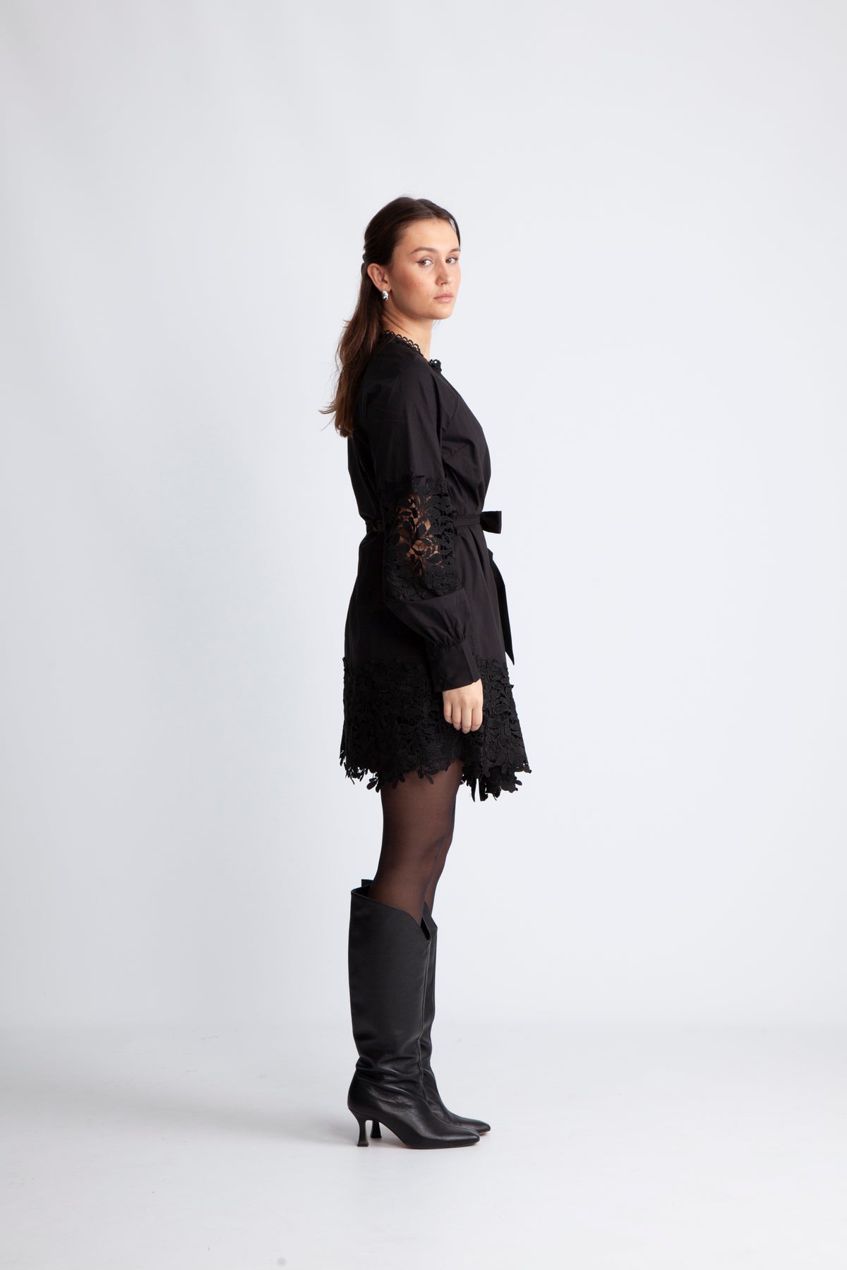 Yassemira Ls Shirt Dress S. - Black