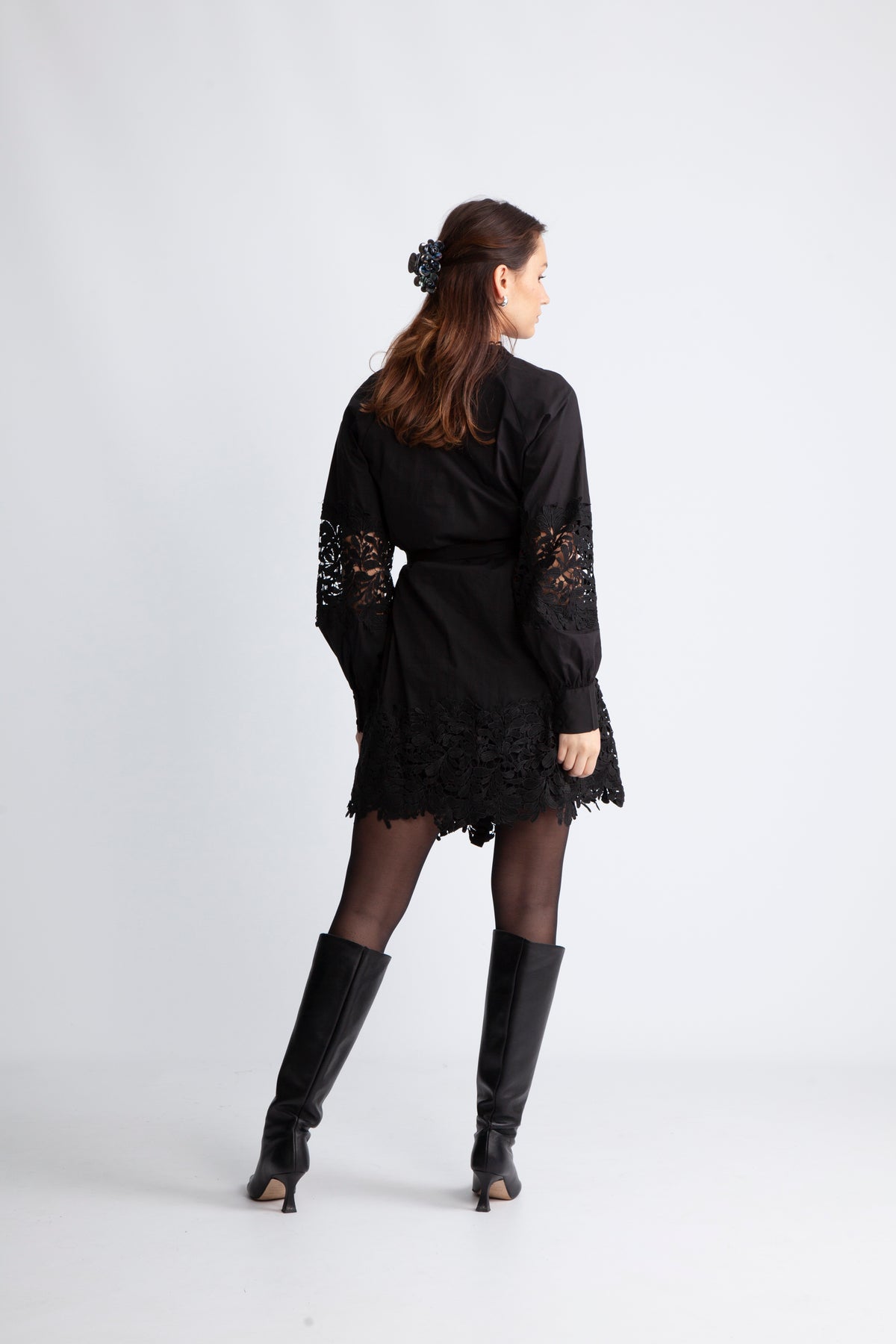 Yassemira Ls Shirt Dress S. - Black