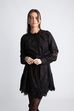 Yassemira Ls Shirt Dress S. - Black