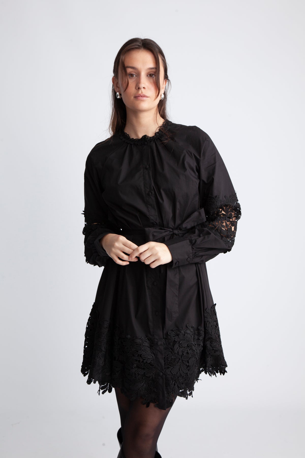 Yassemira Ls Shirt Dress S. - Black
