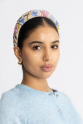 Fleuriora Wide Beaded Diadem - Birch White