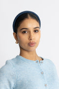 Solid Slim Beaded Hairbrace - Coronet Blue