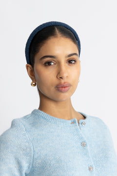 Solid Slim Beaded Hairbrace - Coronet Blue
