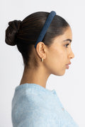 Solid Slim Beaded Hairbrace - Coronet Blue