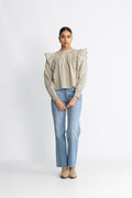 Co'Couture Elsycc Frill Blouse - Bone