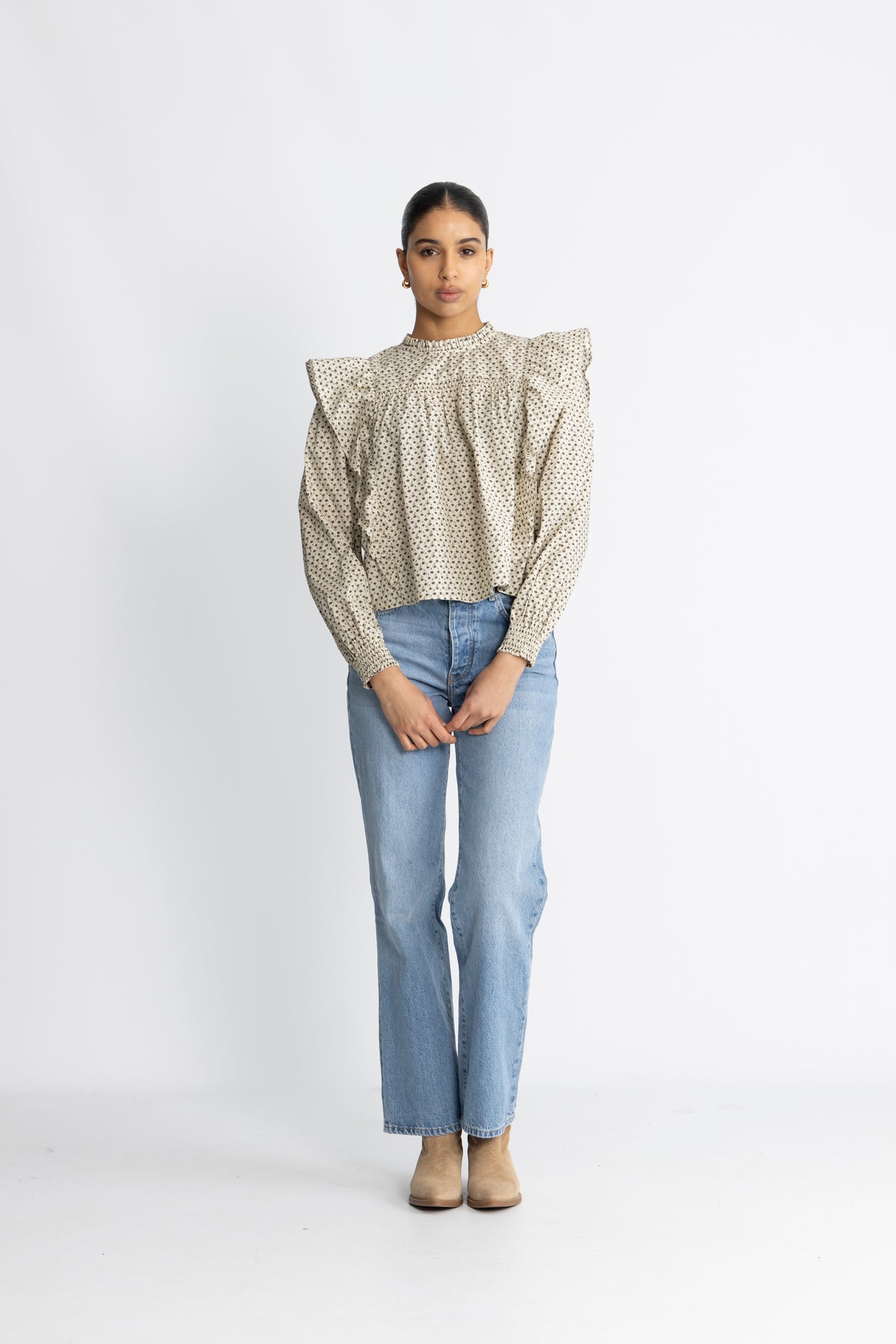 Co'Couture Elsycc Frill Blouse - Bone