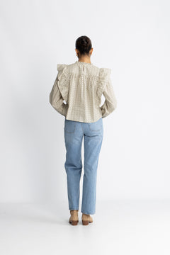 Elsycc Frill Blouse - Bone