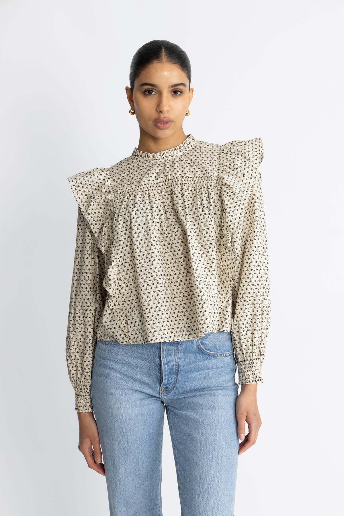 Co'Couture Elsycc Frill Blouse - Bone