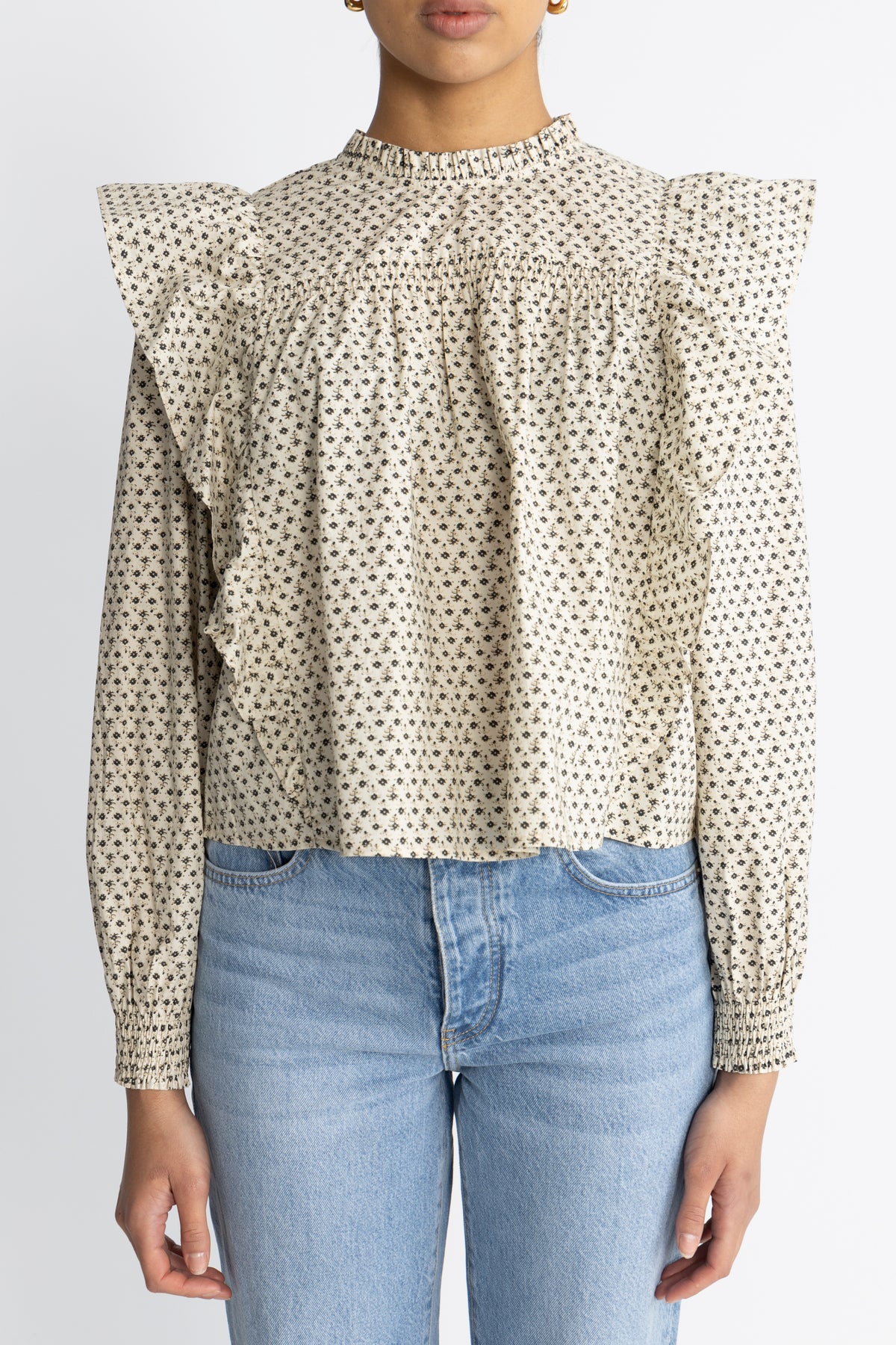 Co'Couture Elsycc Frill Blouse - Bone