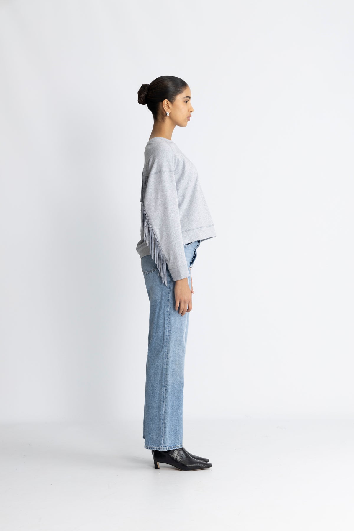 Studcc Fringe Sweat - Light Grey