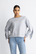 Studcc Fringe Sweat - Light Grey