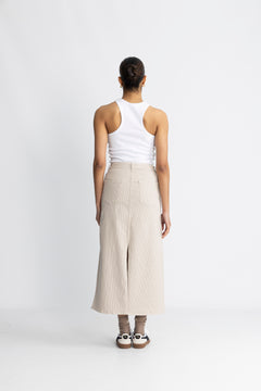 Alba-Krista MW Column Skirt - Beige Ecru