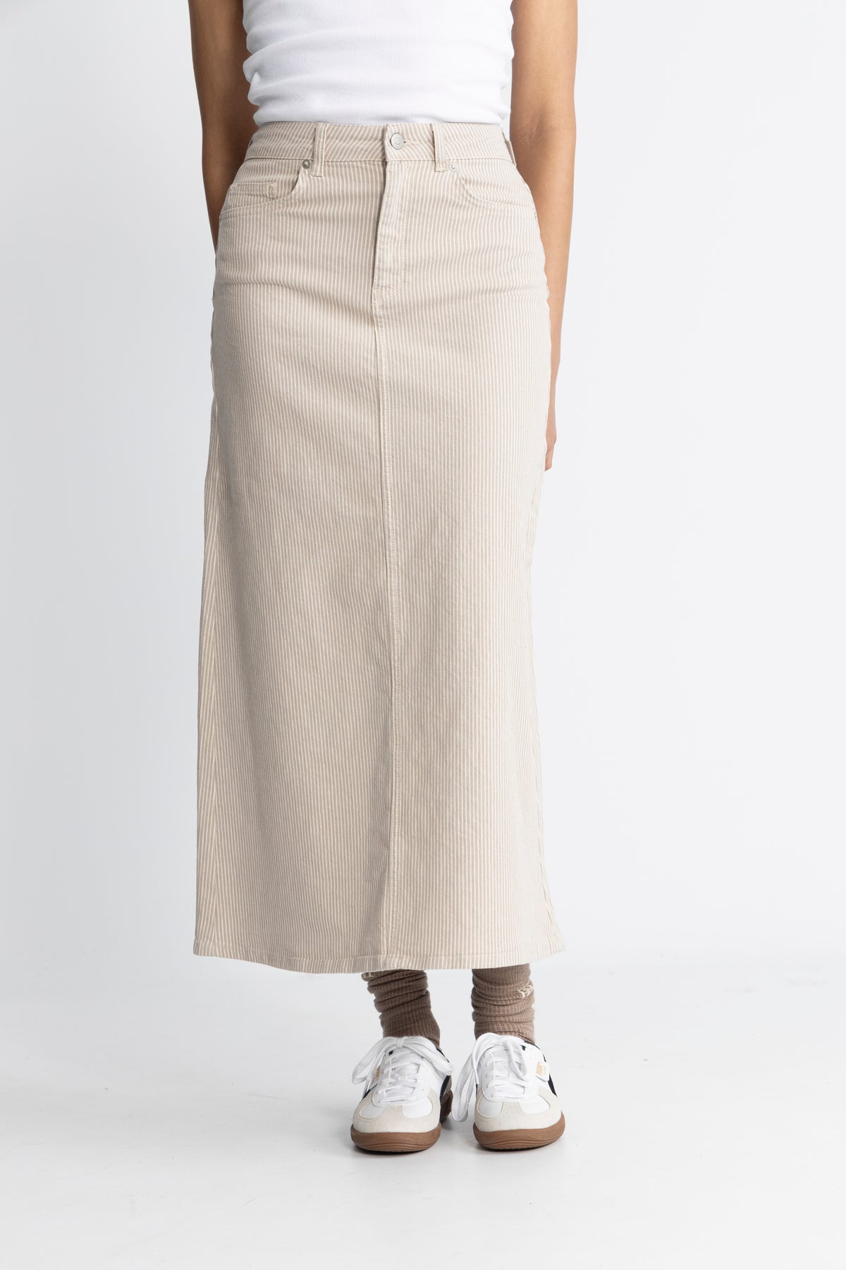 Alba-Krista MW Column Skirt - Beige Ecru
