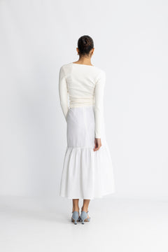 Vida Linen Skirt - White