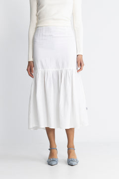 Vida Linen Skirt - White