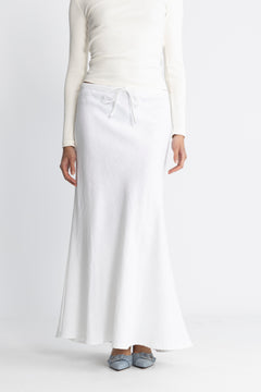Linen Maxi Skirt - White