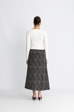 Jace Rhian Hw Skirt Aop - Black Dot