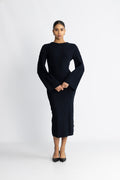 Ronda Cotton Dress - Marinblå