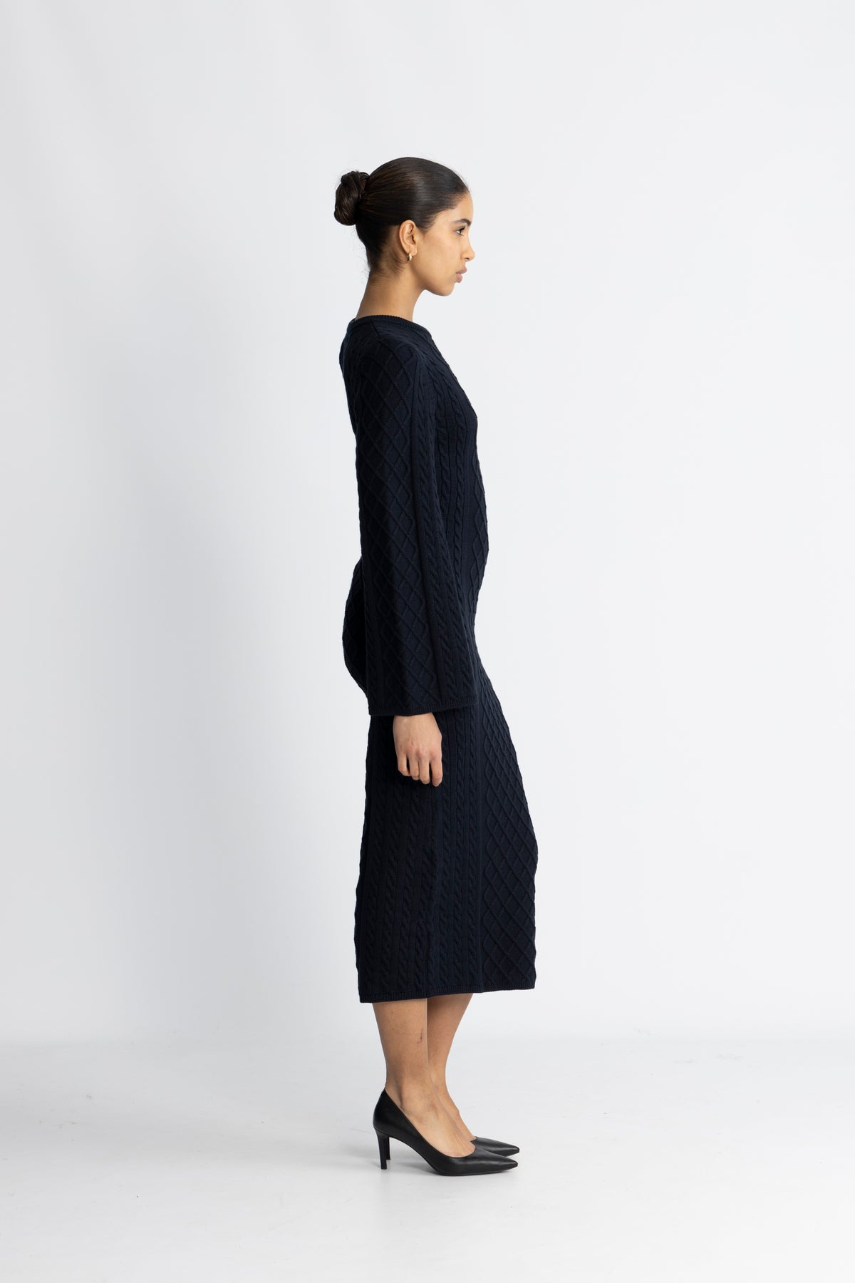 Ronda Cotton Dress - Marinblå