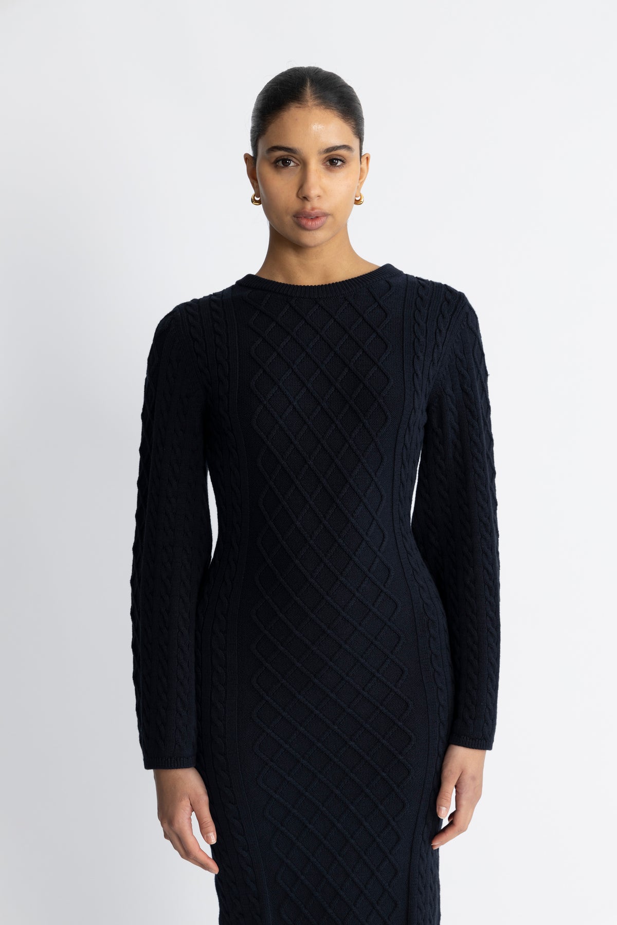 Ronda Cotton Dress - Marinblå