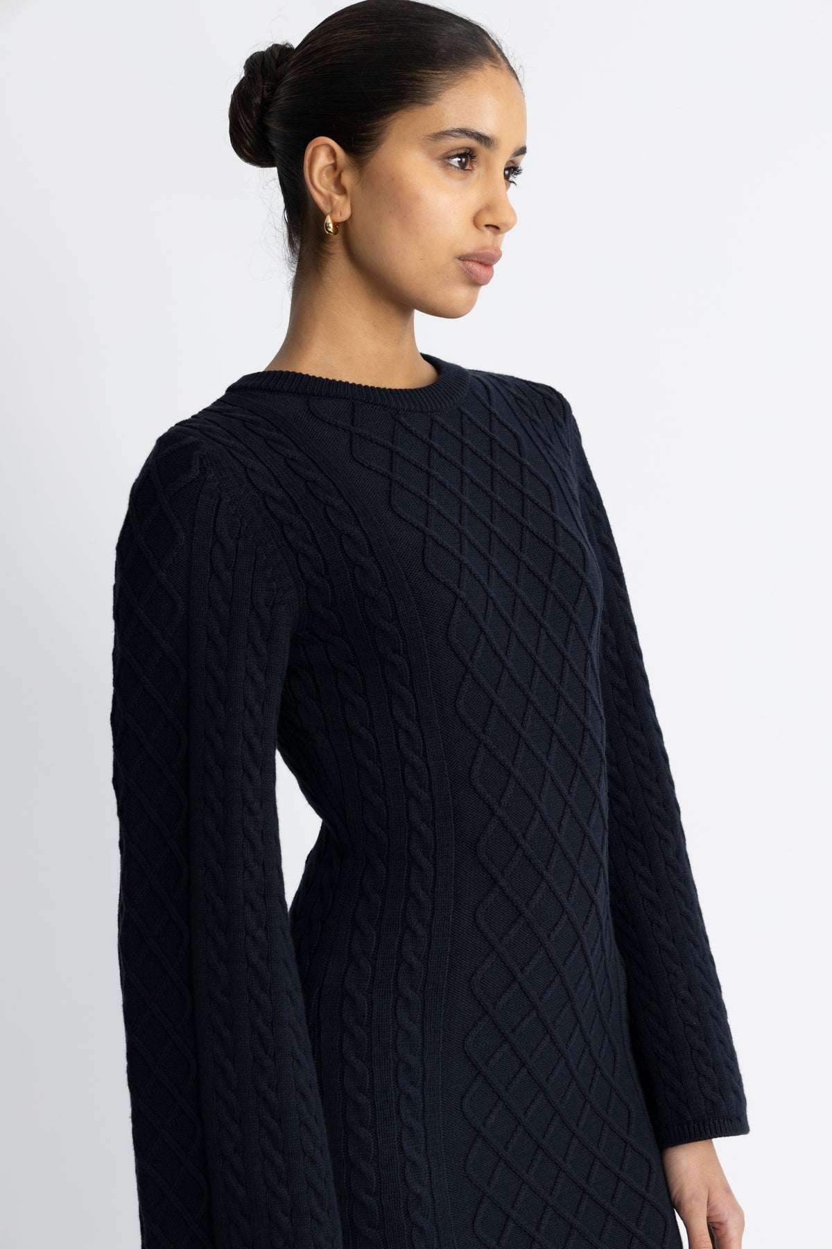 Ronda Cotton Dress - Marinblå