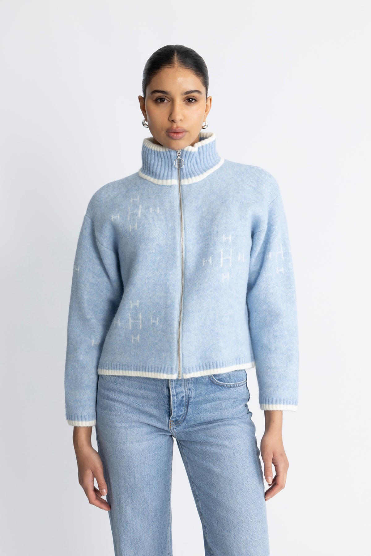 Iben Zip Jacket - Ljusblå