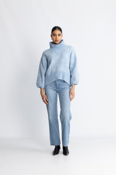 Fam Sweater Short - Light Blue