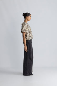 Alyona Vlora 2/4 Top Aop - Oatmeal Leo