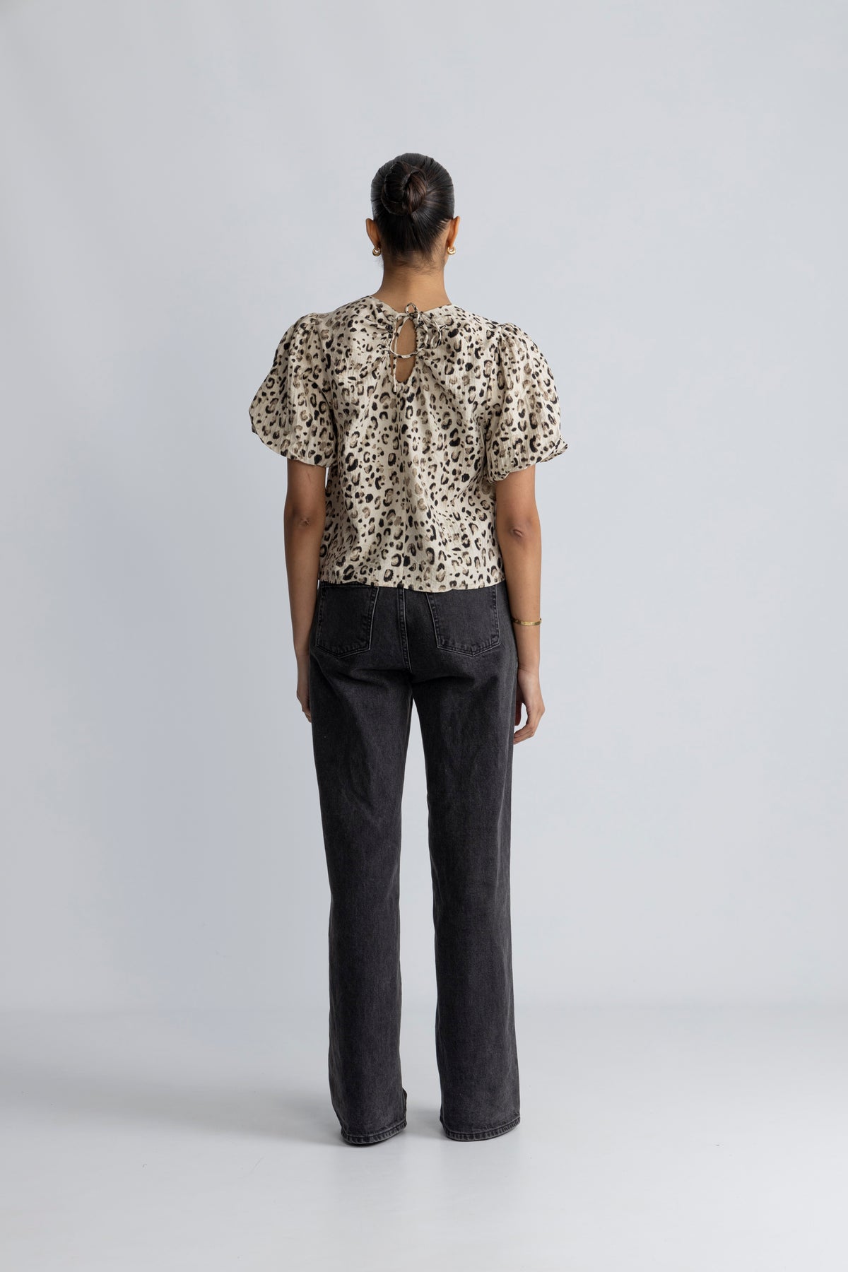 Alyona Vlora 2/4 Top Aop - Oatmeal Leo